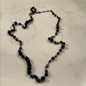 White House Black Market Elegant Black Beaded Necklace